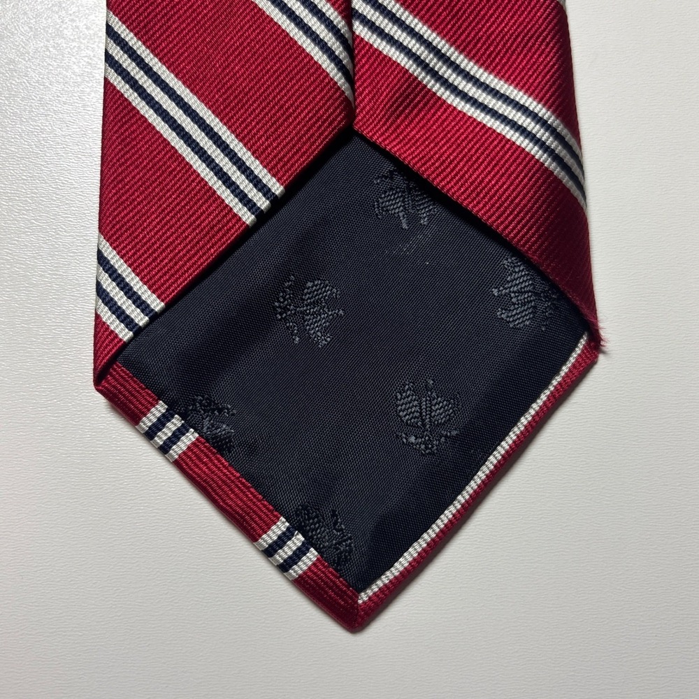 Brooks Brothers 346 Striped Repp Tie Red‎ Silver Silk Necktie Made In USA Tie - Picture 4 of 5